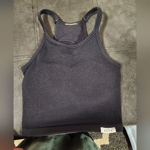 ACTA Wear Black Racerback Crop Tank